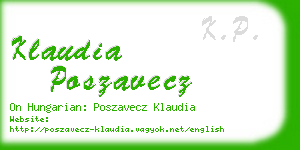 klaudia poszavecz business card